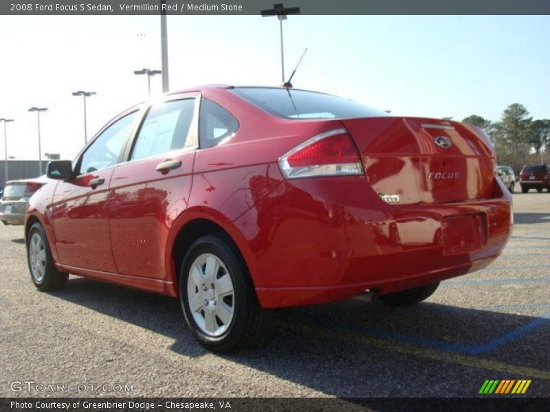 Vermillion Red / Medium Stone 2008 Ford Focus S Sedan