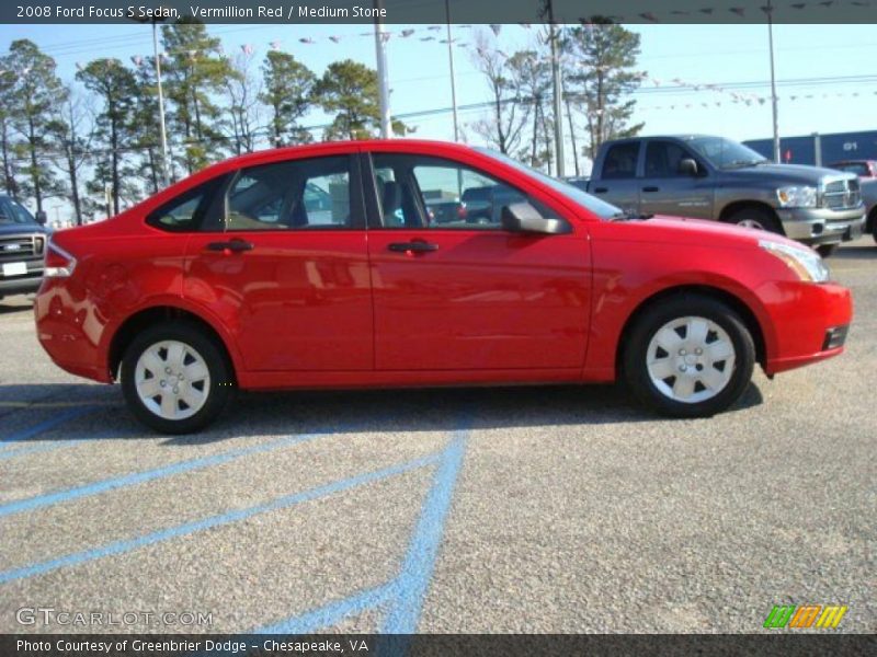 Vermillion Red / Medium Stone 2008 Ford Focus S Sedan