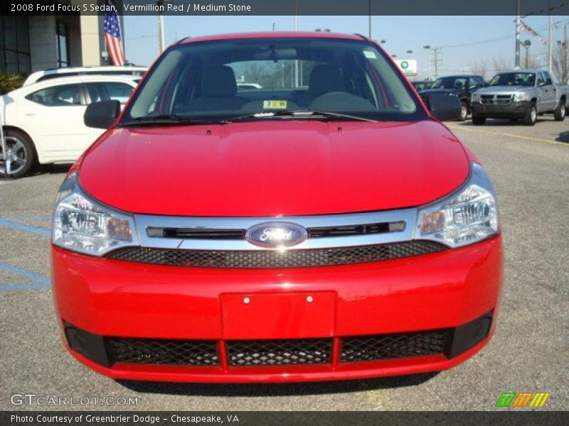 Vermillion Red / Medium Stone 2008 Ford Focus S Sedan