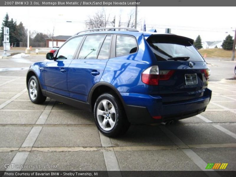Montego Blue Metallic / Black/Sand Beige Nevada Leather 2007 BMW X3 3.0si