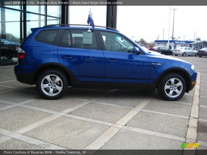 Montego Blue Metallic / Black/Sand Beige Nevada Leather 2007 BMW X3 3.0si