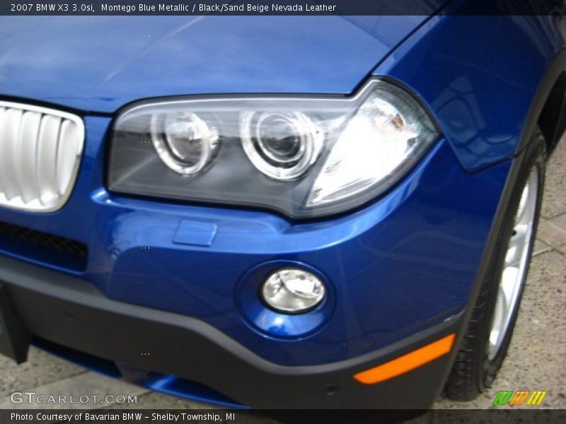 Montego Blue Metallic / Black/Sand Beige Nevada Leather 2007 BMW X3 3.0si