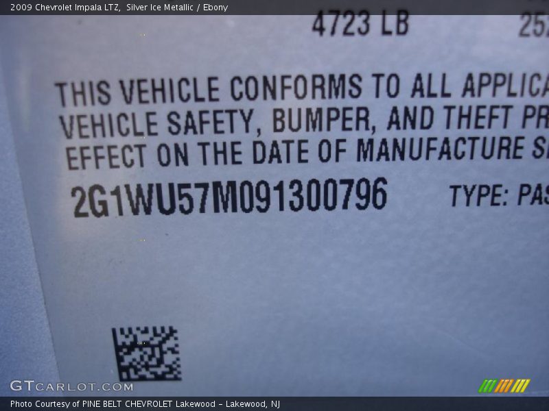 Silver Ice Metallic / Ebony 2009 Chevrolet Impala LTZ