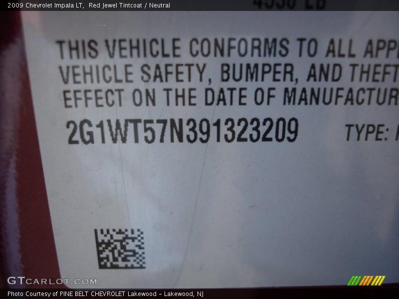 Red Jewel Tintcoat / Neutral 2009 Chevrolet Impala LT