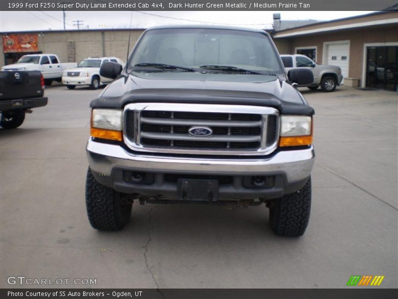 Dark Hunter Green Metallic / Medium Prairie Tan 1999 Ford F250 Super Duty Lariat Extended Cab 4x4