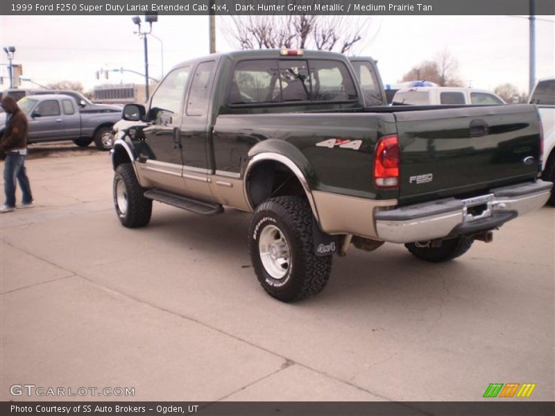 Dark Hunter Green Metallic / Medium Prairie Tan 1999 Ford F250 Super Duty Lariat Extended Cab 4x4