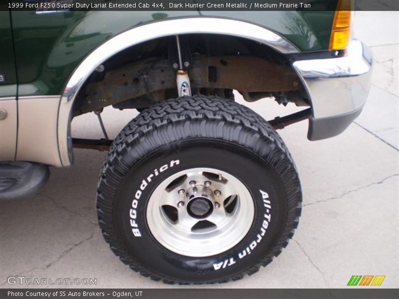 Dark Hunter Green Metallic / Medium Prairie Tan 1999 Ford F250 Super Duty Lariat Extended Cab 4x4