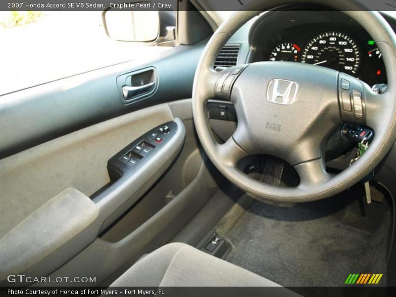 Graphite Pearl / Gray 2007 Honda Accord SE V6 Sedan