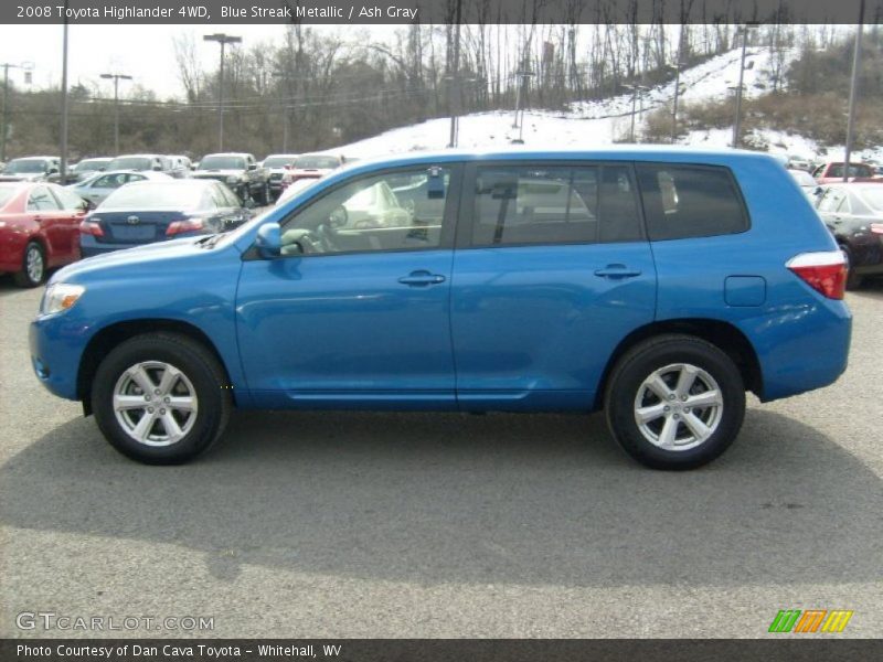 Blue Streak Metallic / Ash Gray 2008 Toyota Highlander 4WD