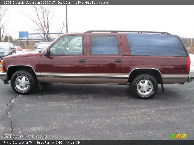 Dark Carmine Red Metallic / Neutral 1998 Chevrolet Suburban C1500 LT