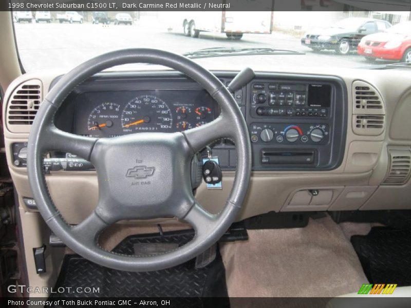 Dark Carmine Red Metallic / Neutral 1998 Chevrolet Suburban C1500 LT