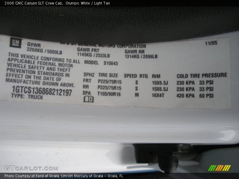 Olympic White / Light Tan 2006 GMC Canyon SLT Crew Cab