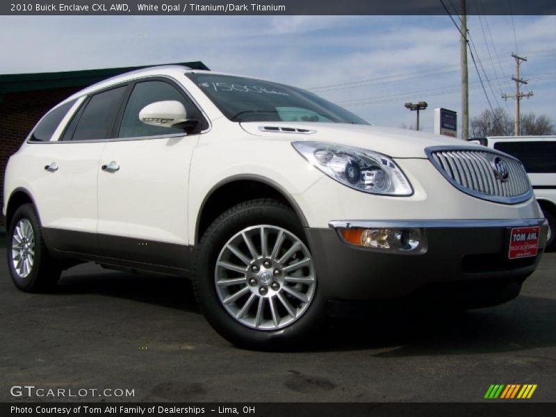 White Opal / Titanium/Dark Titanium 2010 Buick Enclave CXL AWD