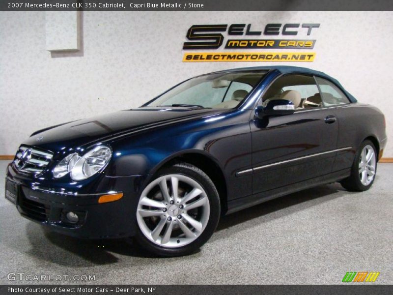 Capri Blue Metallic / Stone 2007 Mercedes-Benz CLK 350 Cabriolet