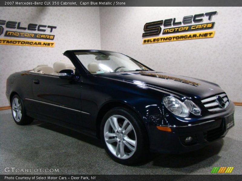 Capri Blue Metallic / Stone 2007 Mercedes-Benz CLK 350 Cabriolet