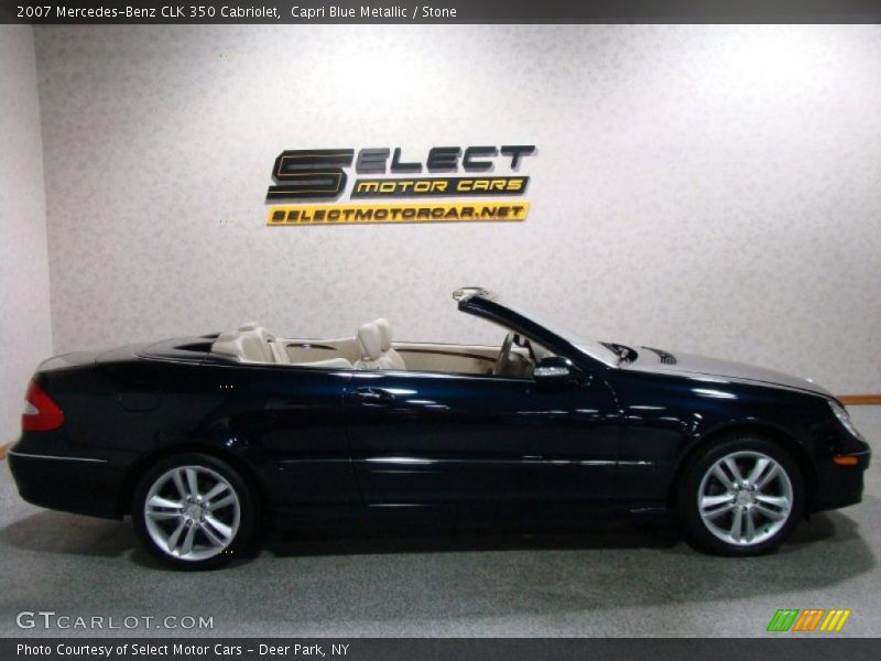 Capri Blue Metallic / Stone 2007 Mercedes-Benz CLK 350 Cabriolet
