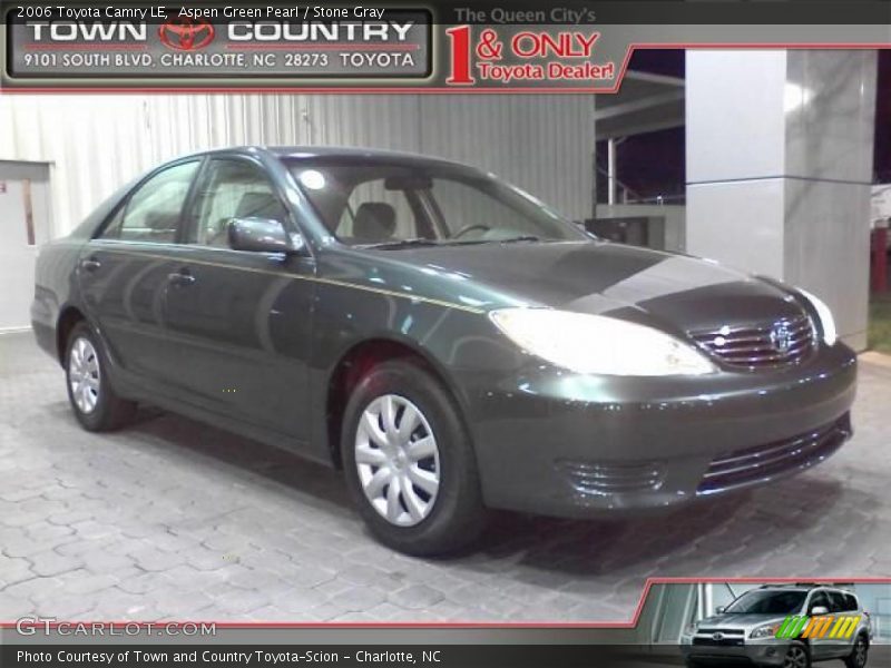 Aspen Green Pearl / Stone Gray 2006 Toyota Camry LE
