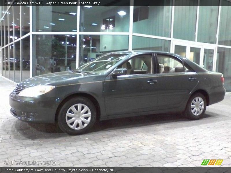 Aspen Green Pearl / Stone Gray 2006 Toyota Camry LE