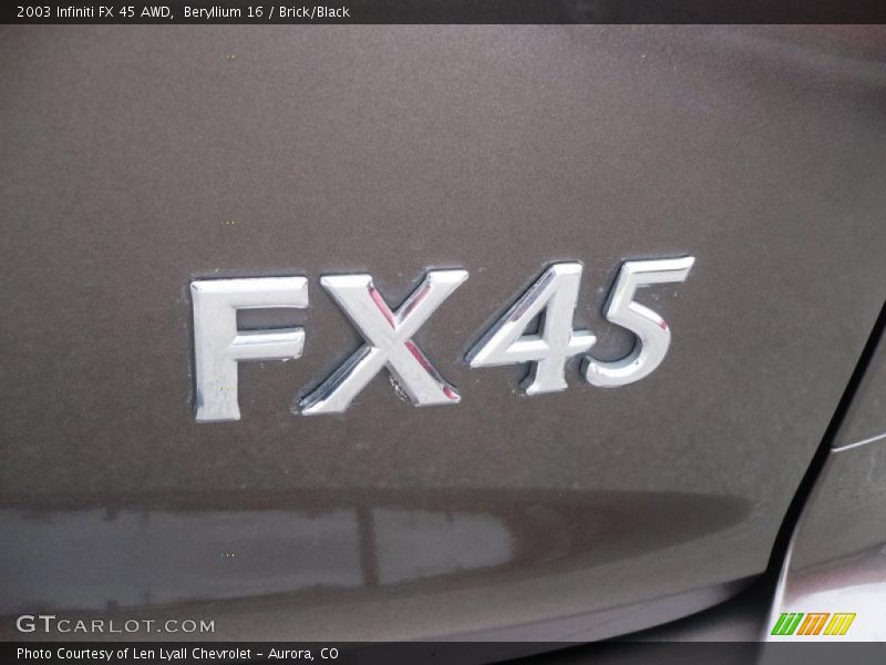 Beryllium 16 / Brick/Black 2003 Infiniti FX 45 AWD