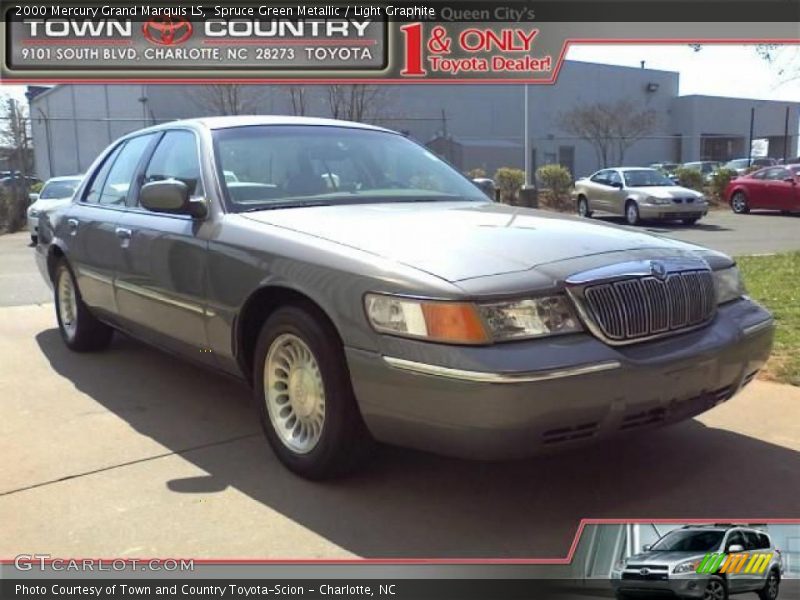 Spruce Green Metallic / Light Graphite 2000 Mercury Grand Marquis LS