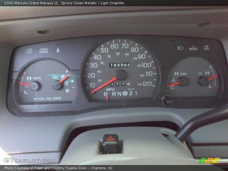 Spruce Green Metallic / Light Graphite 2000 Mercury Grand Marquis LS