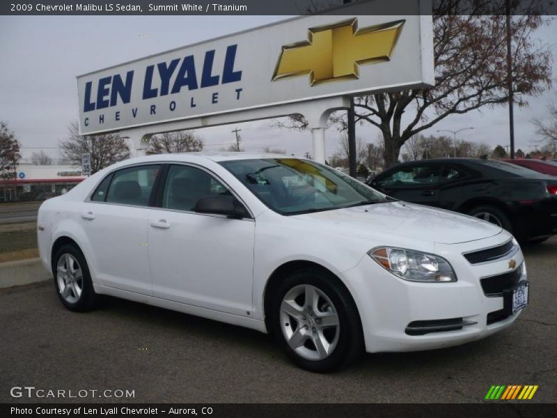 Summit White / Titanium 2009 Chevrolet Malibu LS Sedan