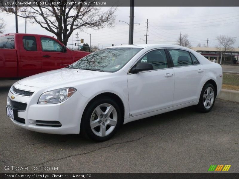 Summit White / Titanium 2009 Chevrolet Malibu LS Sedan