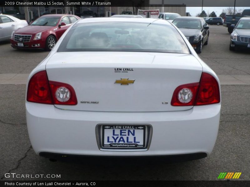 Summit White / Titanium 2009 Chevrolet Malibu LS Sedan