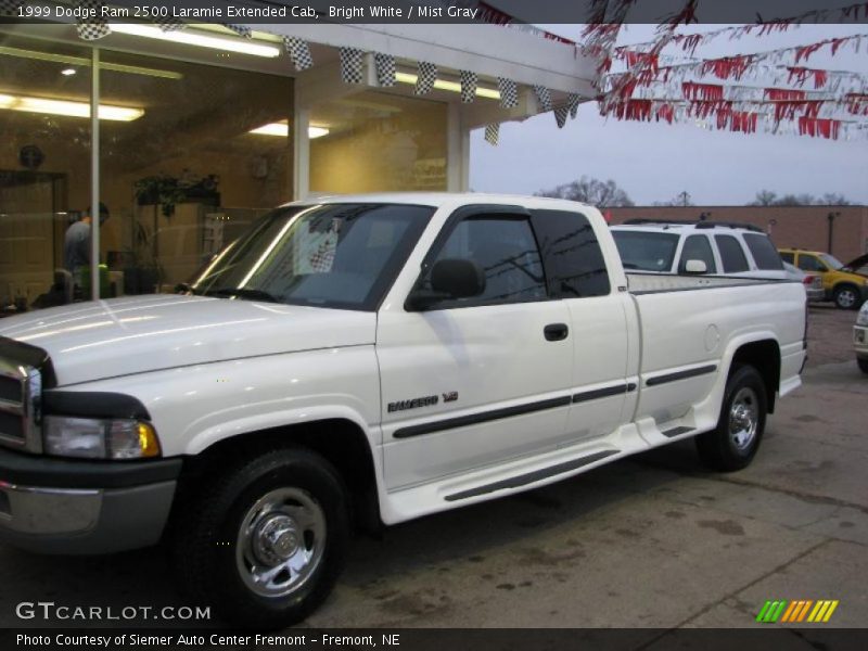 Bright White / Mist Gray 1999 Dodge Ram 2500 Laramie Extended Cab