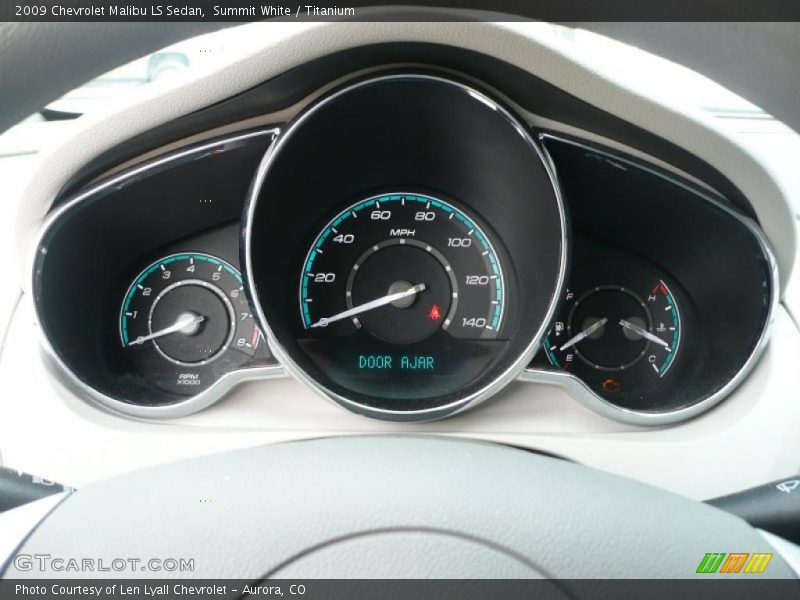 Summit White / Titanium 2009 Chevrolet Malibu LS Sedan
