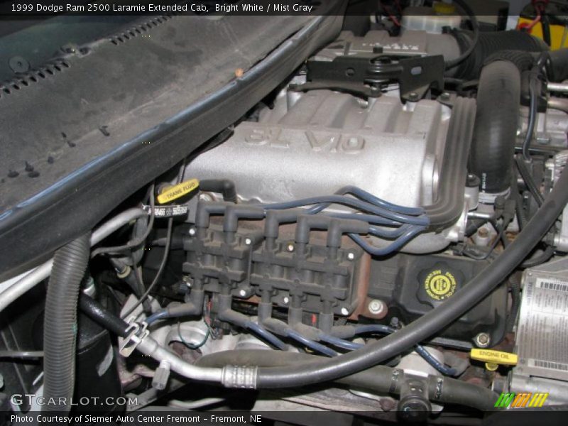 Bright White / Mist Gray 1999 Dodge Ram 2500 Laramie Extended Cab