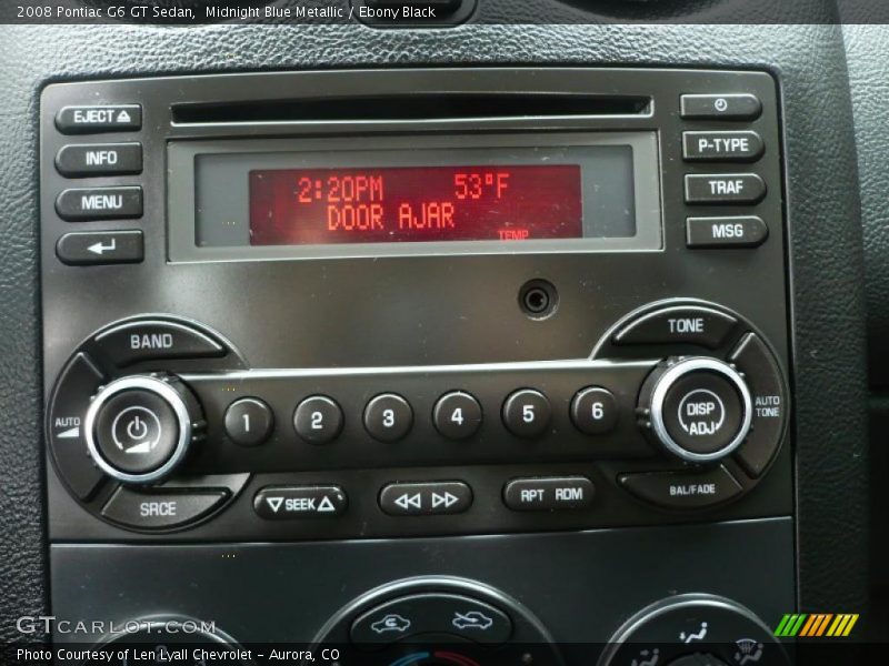 Midnight Blue Metallic / Ebony Black 2008 Pontiac G6 GT Sedan