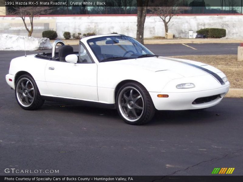 Crystal White / Black 1991 Mazda MX-5 Miata Roadster