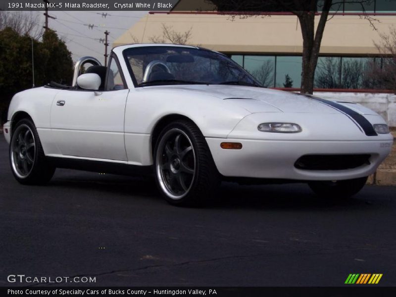 Crystal White / Black 1991 Mazda MX-5 Miata Roadster