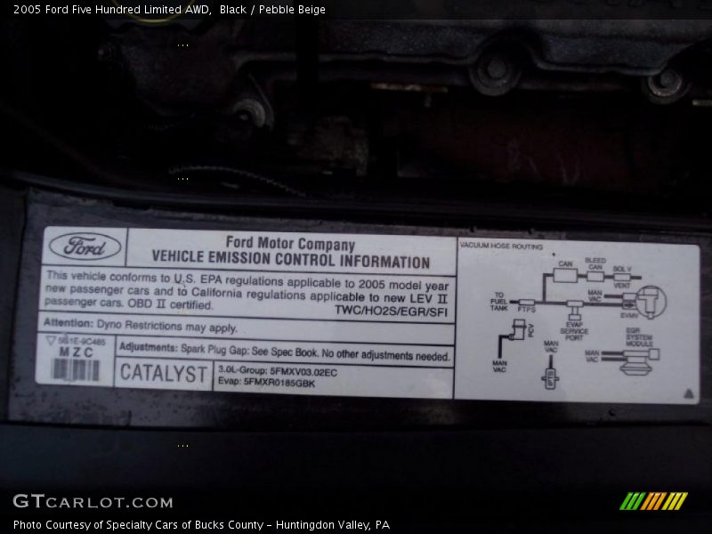 Black / Pebble Beige 2005 Ford Five Hundred Limited AWD