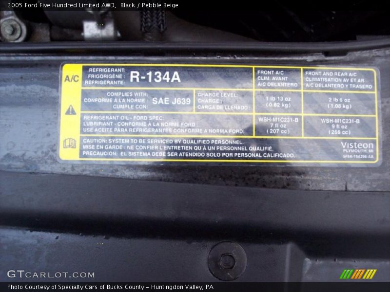 Black / Pebble Beige 2005 Ford Five Hundred Limited AWD