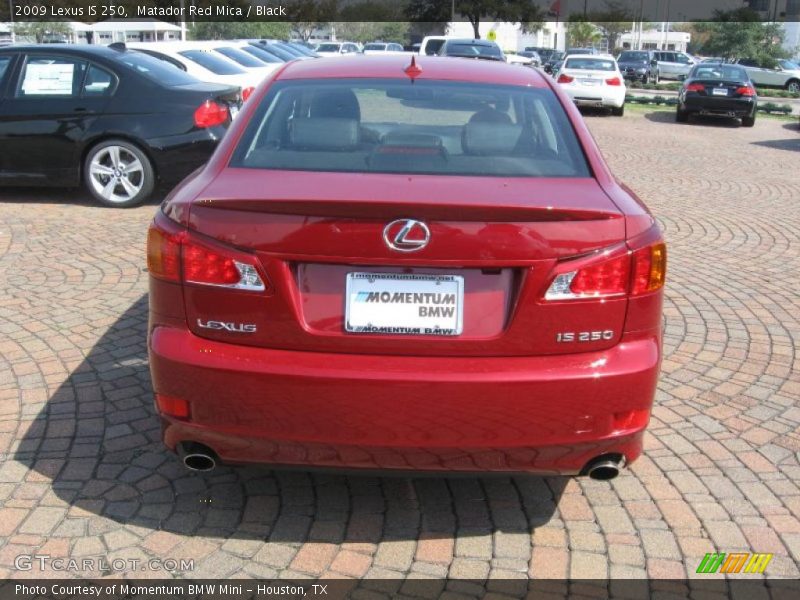 Matador Red Mica / Black 2009 Lexus IS 250