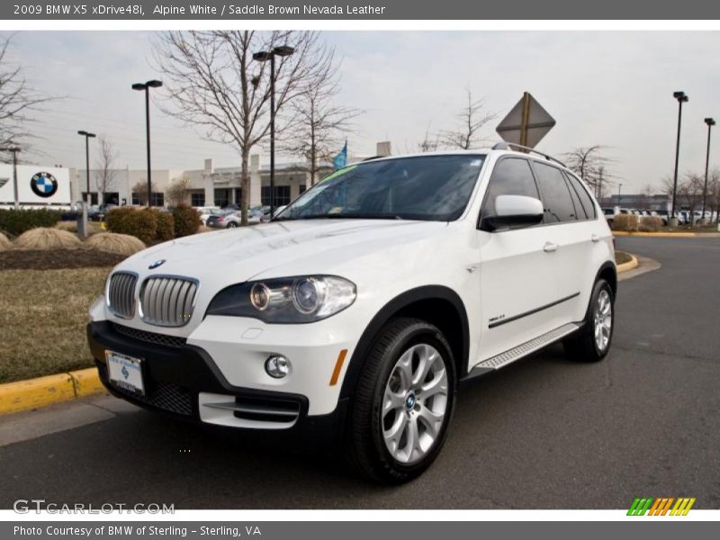 Alpine White / Saddle Brown Nevada Leather 2009 BMW X5 xDrive48i