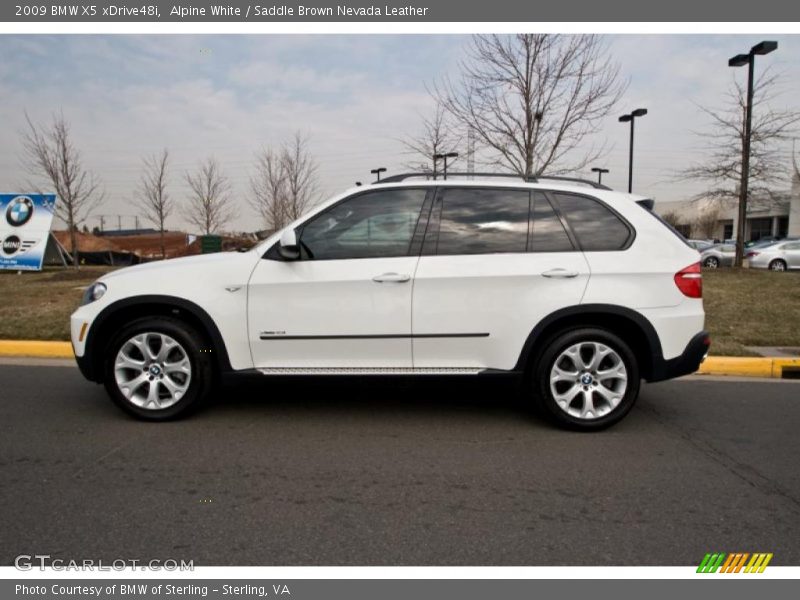 Alpine White / Saddle Brown Nevada Leather 2009 BMW X5 xDrive48i