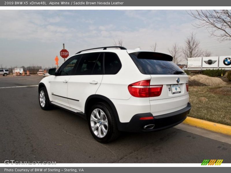 Alpine White / Saddle Brown Nevada Leather 2009 BMW X5 xDrive48i