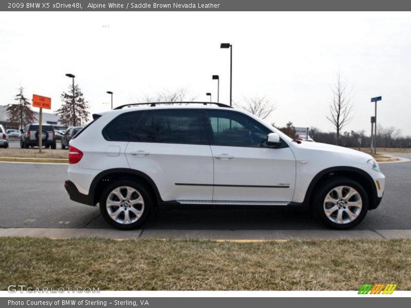 Alpine White / Saddle Brown Nevada Leather 2009 BMW X5 xDrive48i