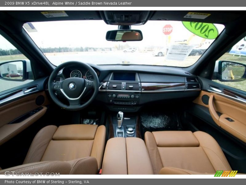 Alpine White / Saddle Brown Nevada Leather 2009 BMW X5 xDrive48i