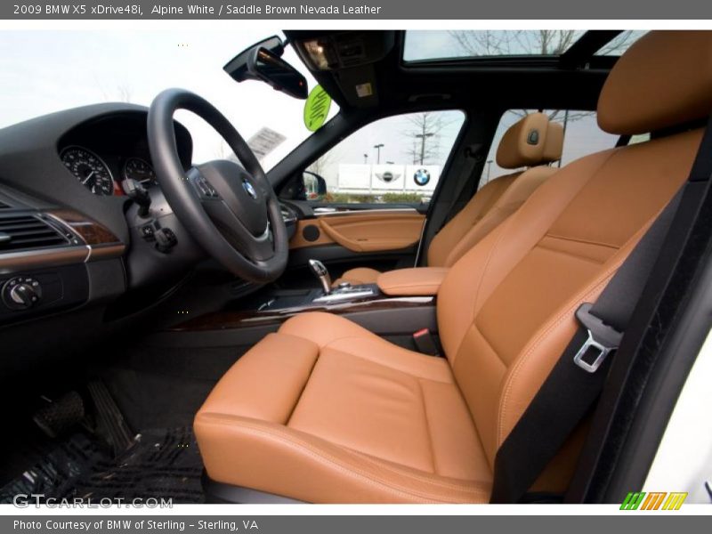 Alpine White / Saddle Brown Nevada Leather 2009 BMW X5 xDrive48i