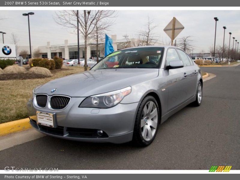 Silver Grey Metallic / Beige 2007 BMW 5 Series 530i Sedan