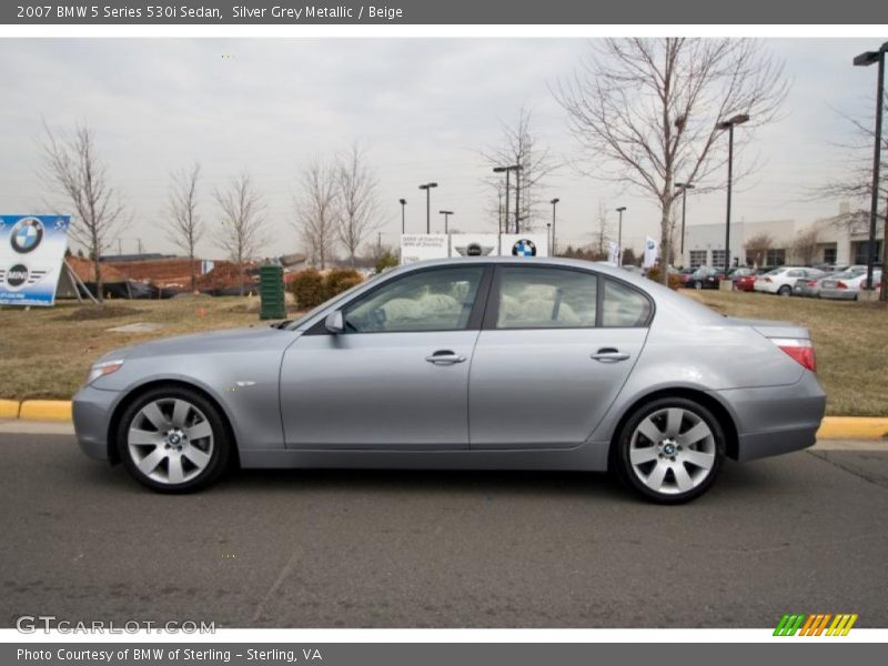 Silver Grey Metallic / Beige 2007 BMW 5 Series 530i Sedan