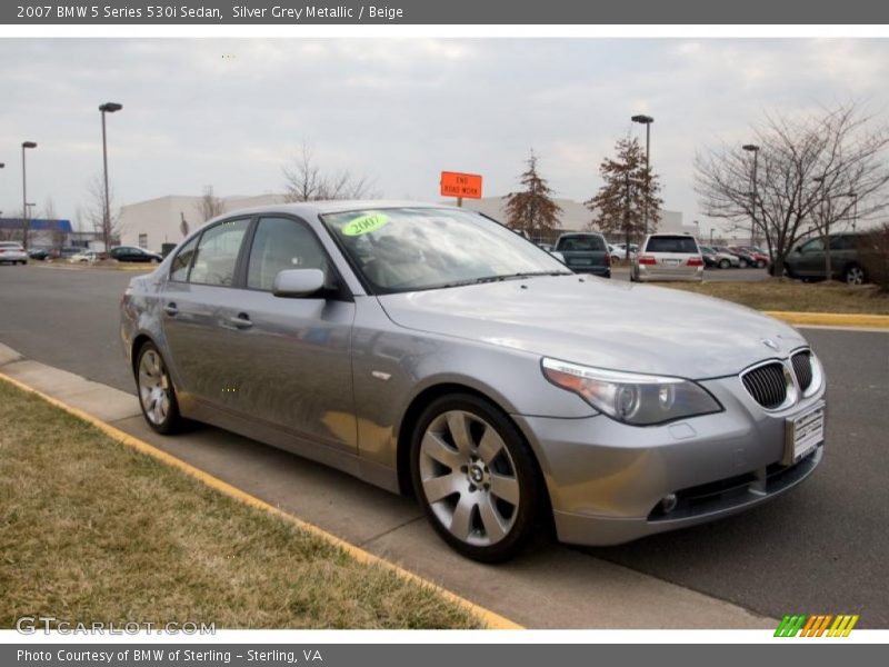 Silver Grey Metallic / Beige 2007 BMW 5 Series 530i Sedan