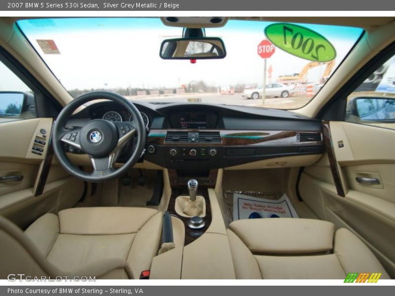 Silver Grey Metallic / Beige 2007 BMW 5 Series 530i Sedan