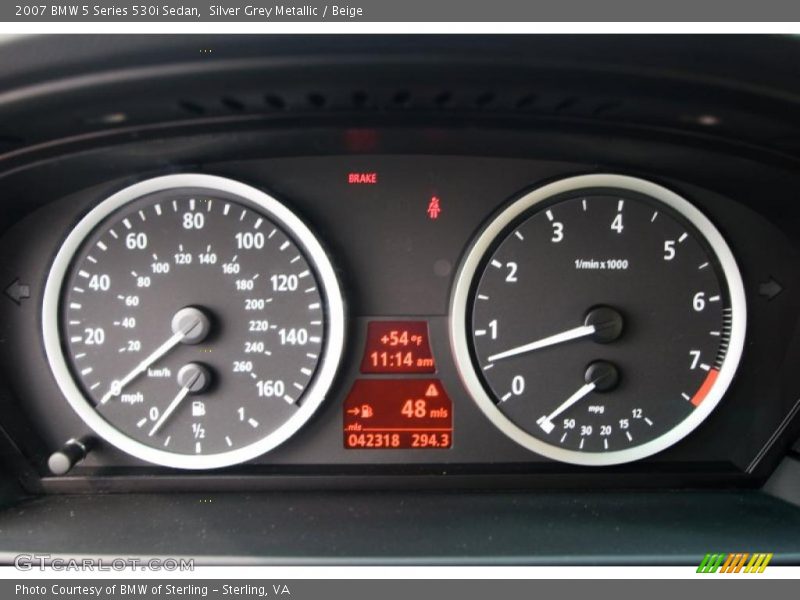 Silver Grey Metallic / Beige 2007 BMW 5 Series 530i Sedan