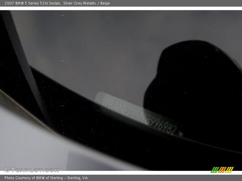 Silver Grey Metallic / Beige 2007 BMW 5 Series 530i Sedan
