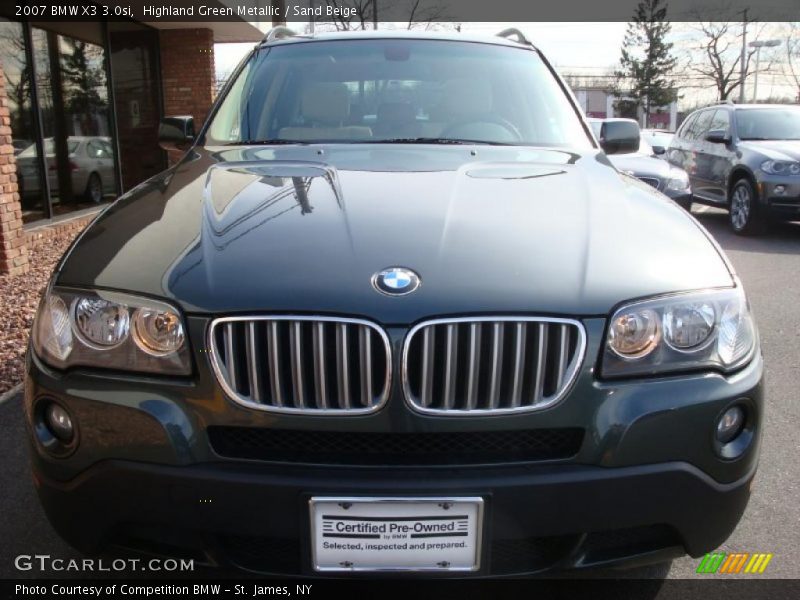 Highland Green Metallic / Sand Beige 2007 BMW X3 3.0si